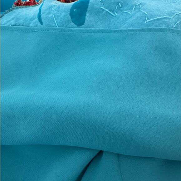 Lane Bryant Embellished Peacock Silk Halter Tank Top Size 22 Fairycore Velvet - Picture 13 of 13